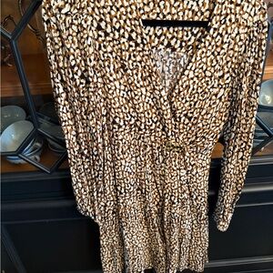 Mango Animal Print wrap dress - M